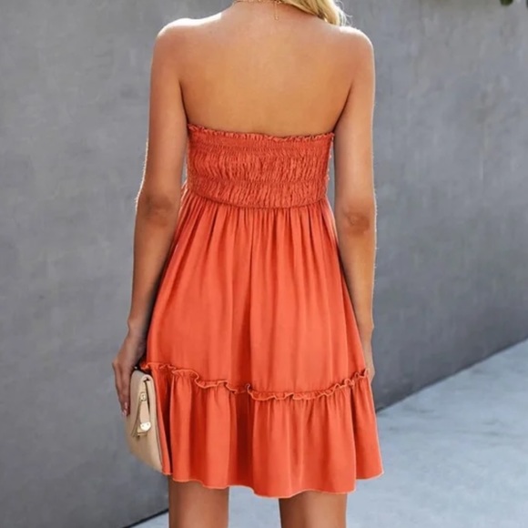 Boho knit front ruffle hem mini tube dress - Picture 5 of 8